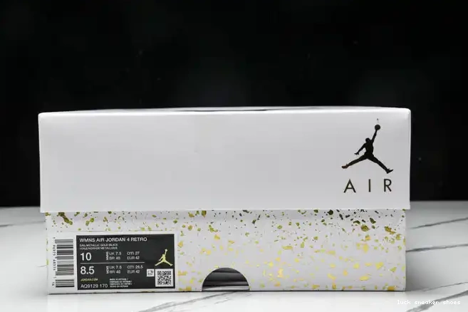 Rep LUCY Gold Metallic AQ9129-170 Jordan Retro 4 0423